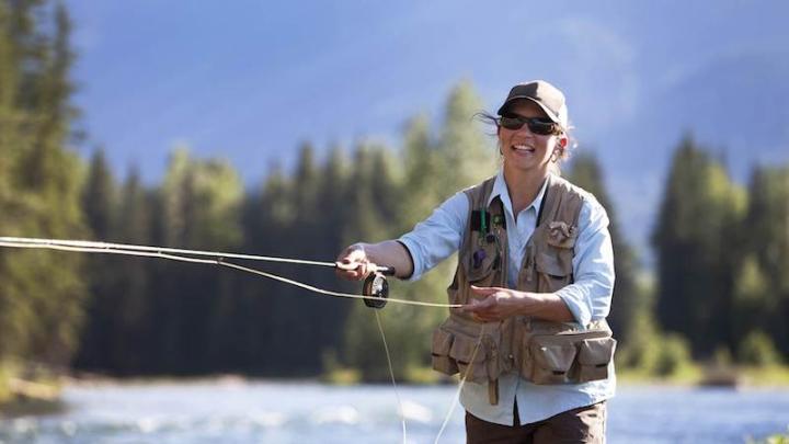 Women fly fishing